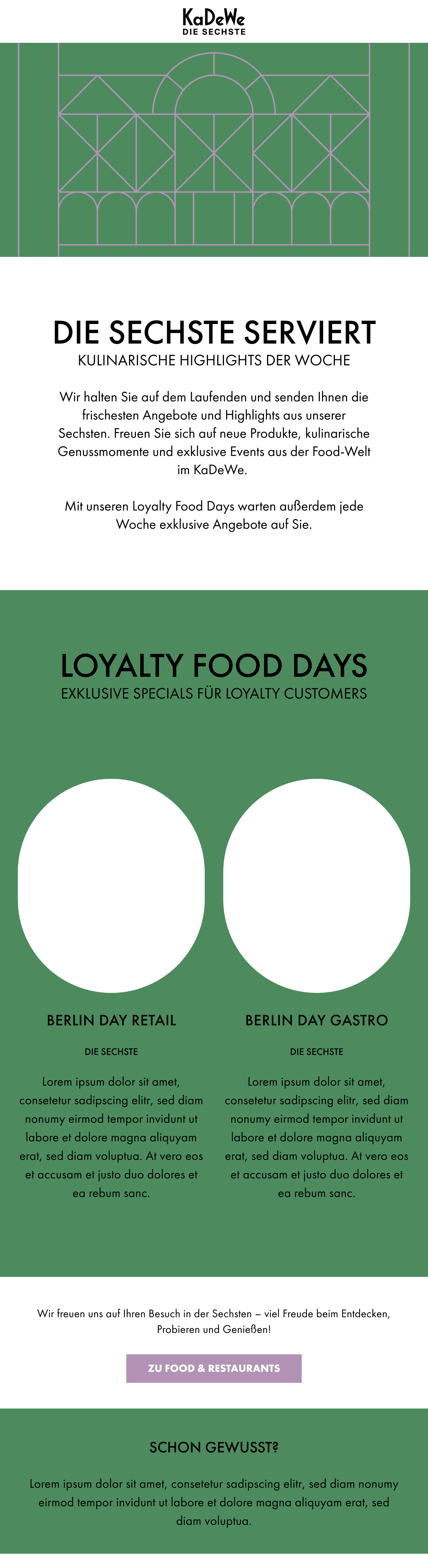 Newsletter food template