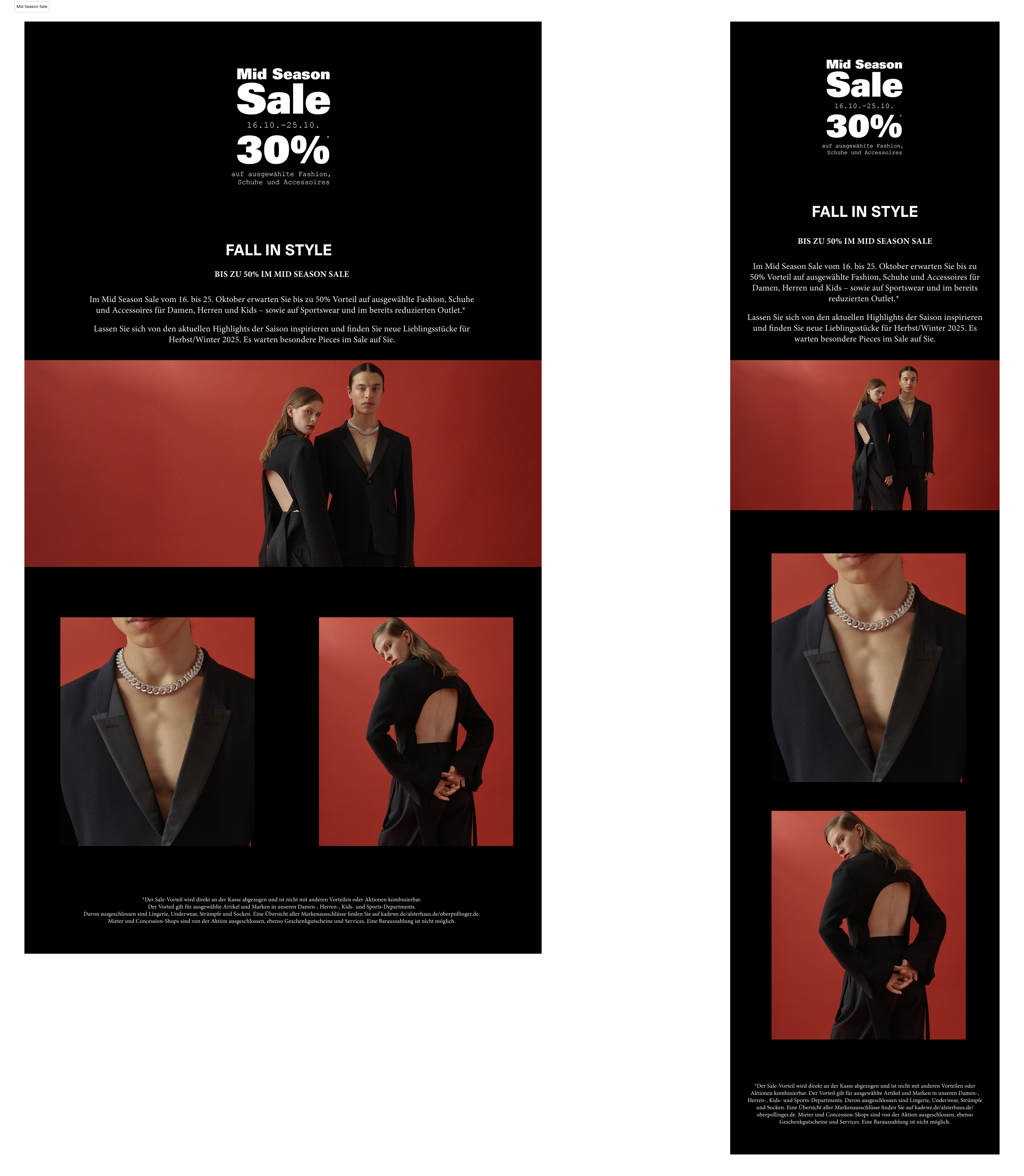 Mid Season Sale screen design